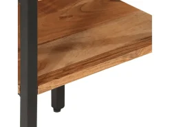 Mesa auxiliar de madera maciza acacia y hierro 35x35x45 cm ES836009