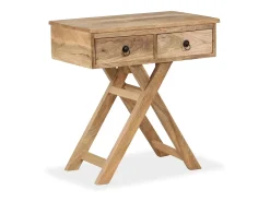 Mesa auxiliar de madera maciza de mango 65x40x76 cm
