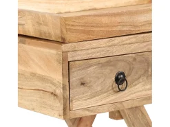 Mesa auxiliar de madera maciza de mango 65x40x76 cm