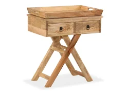 Mesa auxiliar de madera maciza de mango 65x40x76 cm