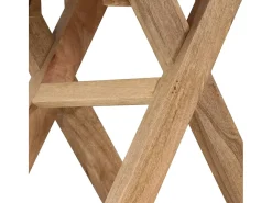 Mesa auxiliar de madera maciza de mango 65x40x76 cm