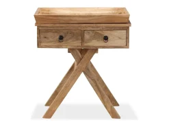 Mesa auxiliar de madera maciza de mango 65x40x76 cm