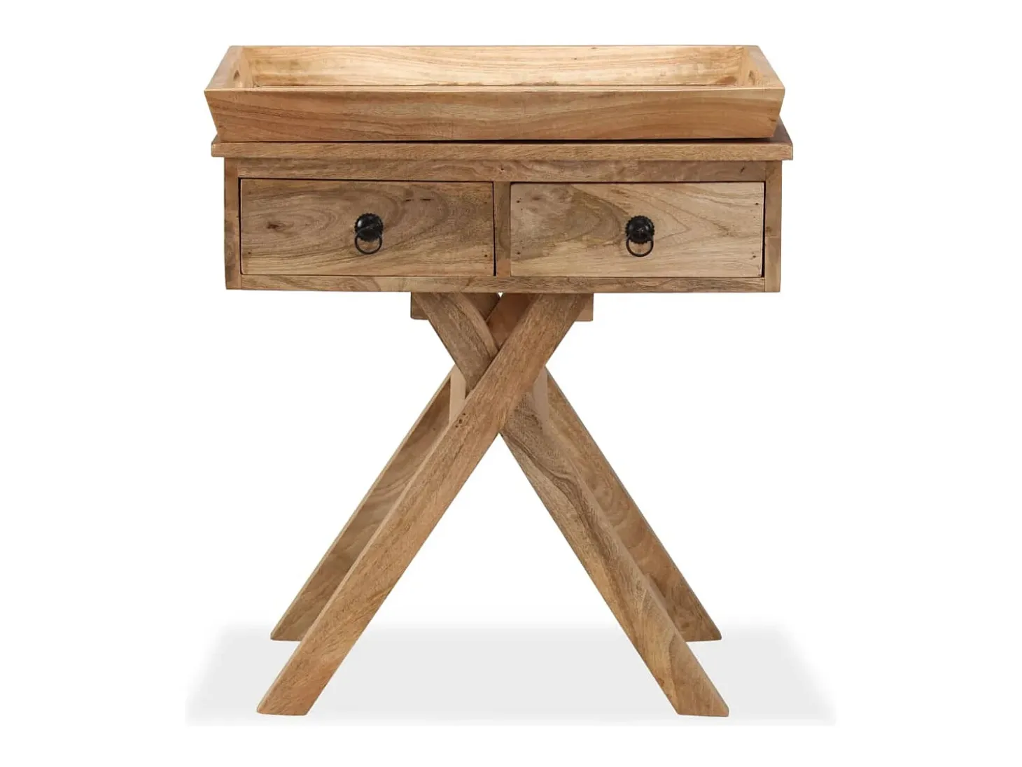Mesa auxiliar de madera maciza de mango 65x40x76 cm