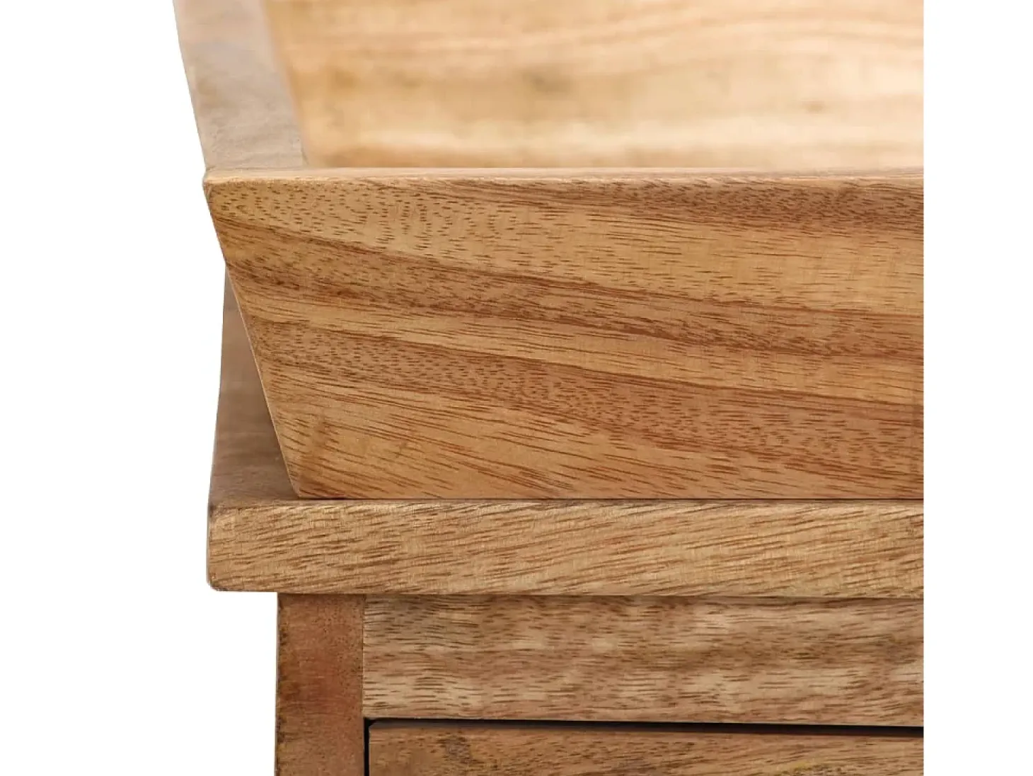 Mesa auxiliar de madera maciza de mango 65x40x76 cm