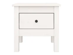 Mesa auxiliar de madera maciza de pino blanco 40x40x39 cm