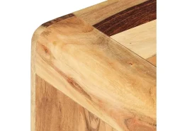 Mesa auxiliar de madera maciza de acacia 43x40x30 cm