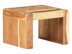 Mesa auxiliar de madera maciza de acacia 43x40x30 cm