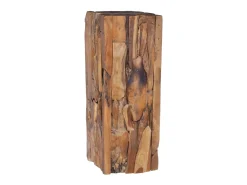 Mesa auxiliar de madera maciza de teca 30x30x80 cm