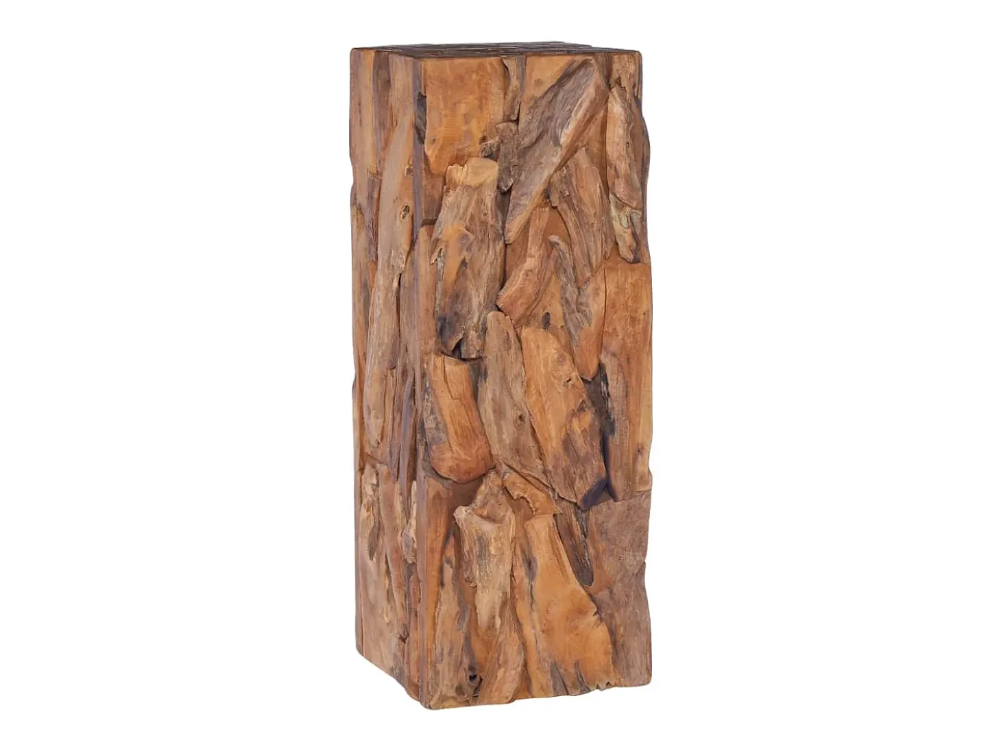 Mesa auxiliar de madera maciza de teca 30x30x80 cm