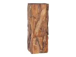 Mesa auxiliar de madera maciza de teca 30x30x80 cm