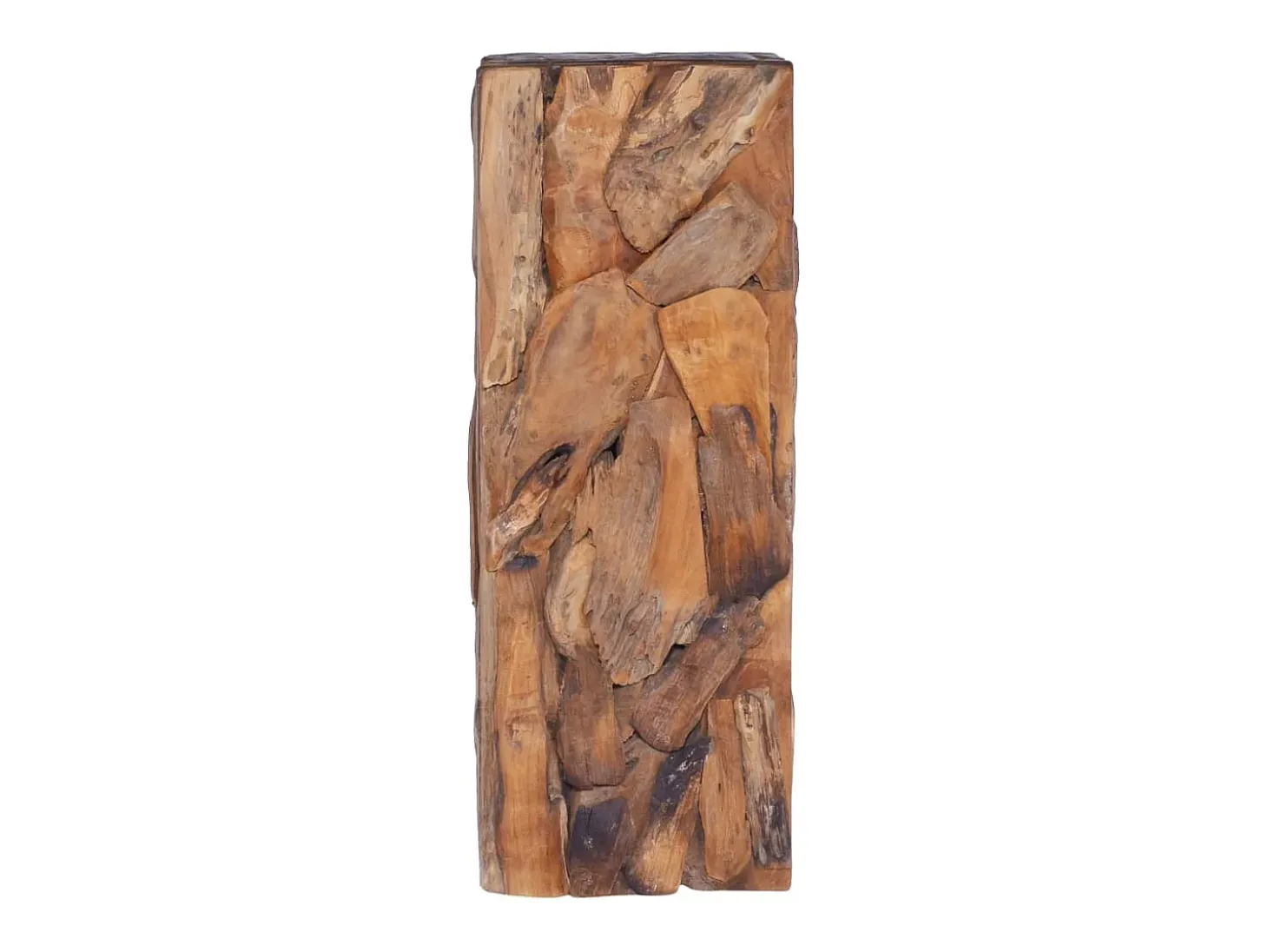 Mesa auxiliar de madera maciza de teca 30x30x80 cm