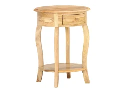 Mesa auxiliar de madera maciza de mango 37x37x61 cm