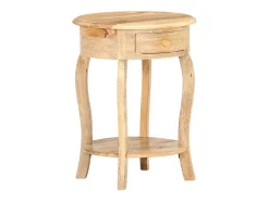 Mesa auxiliar de madera maciza de mango 37x37x61 cm