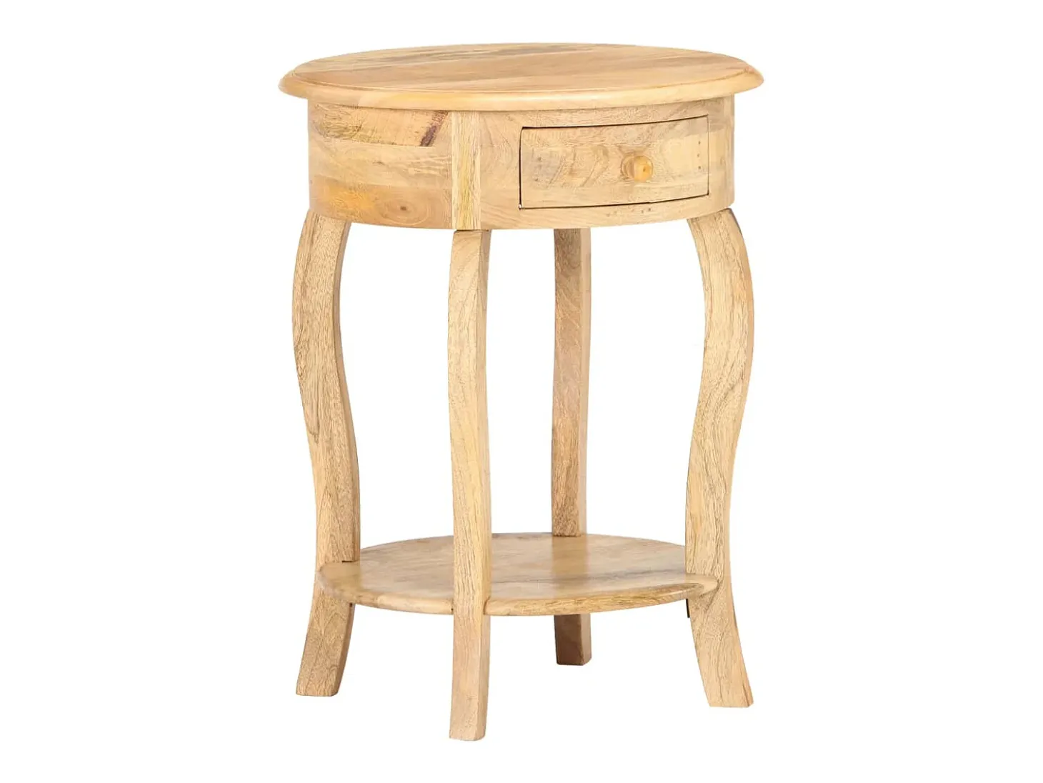 Mesa auxiliar de madera maciza de mango 37x37x61 cm