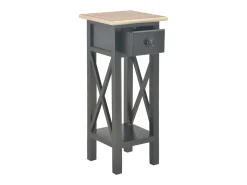 Mesa auxiliar de madera negro 27x27x65,5 cm