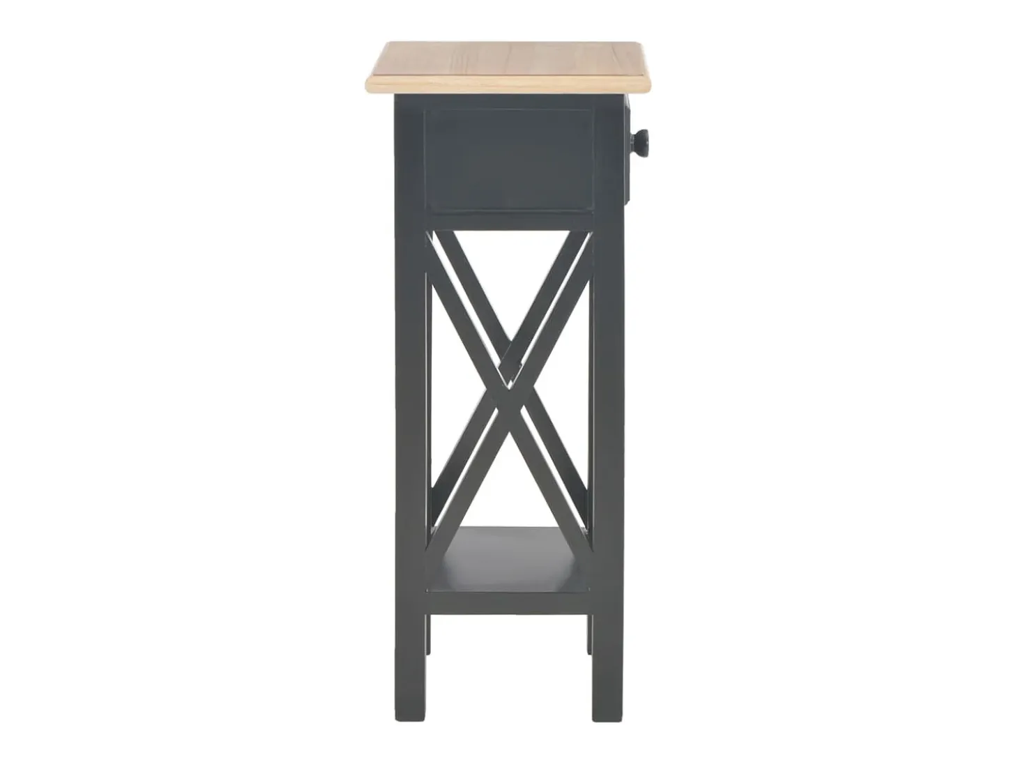 Mesa auxiliar de madera negro 27x27x65,5 cm