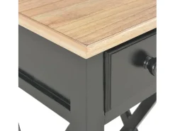 Mesa auxiliar de madera negro 27x27x65,5 cm