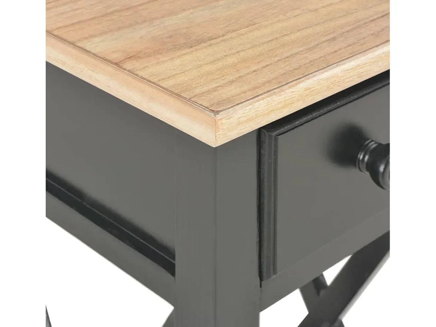 Mesa auxiliar de madera negro 27x27x65,5 cm