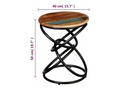 Mesa auxiliar de madera reciclada maciza