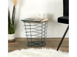 Mesa auxiliar de madera y metal Cyclone
