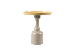 Mesa auxiliar de metal - Beige y Amarillo claro brillante - KYRESA