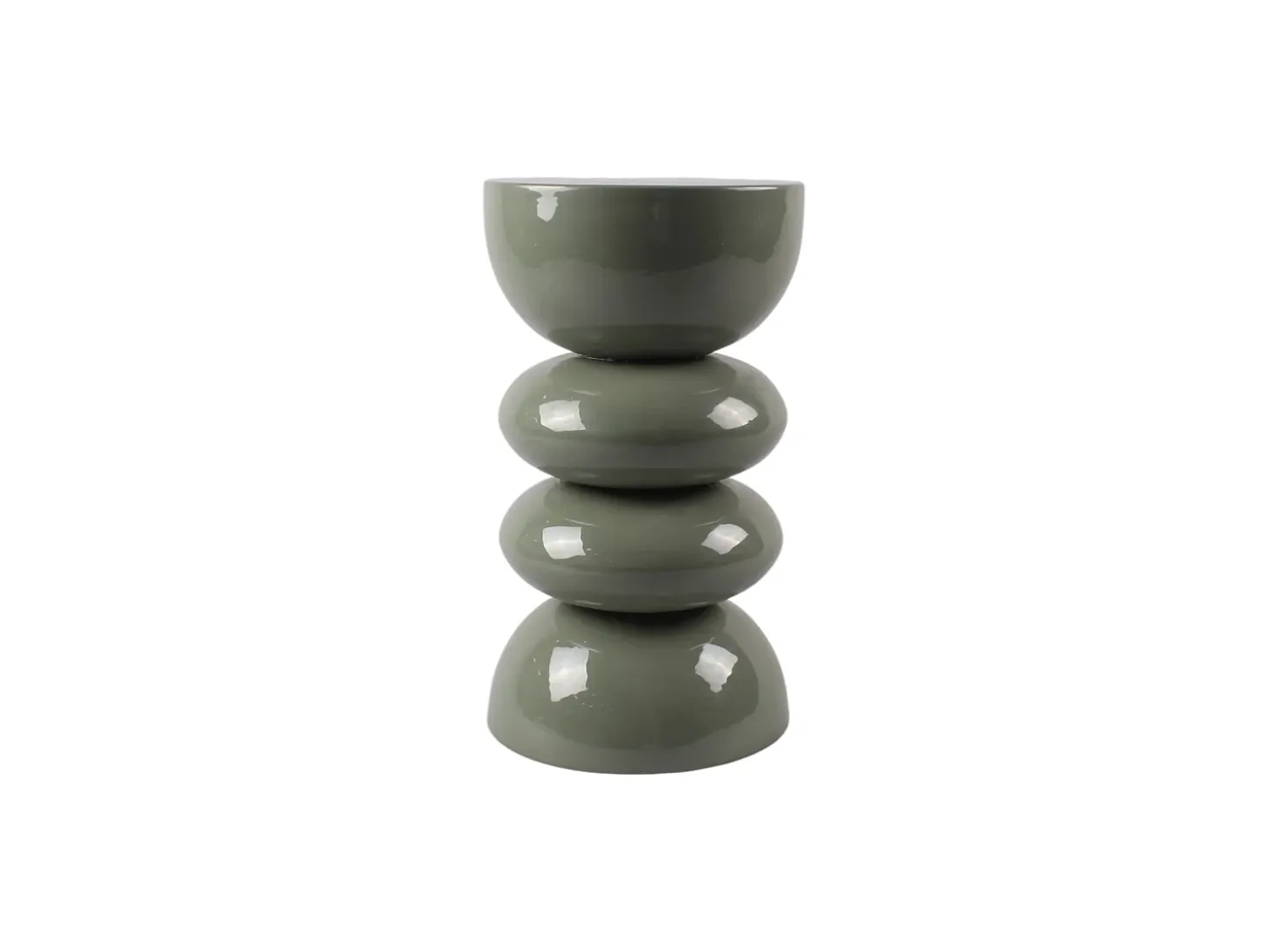 Mesa auxiliar de metal - Caqui brillante - GALENI