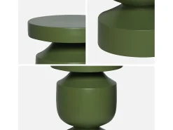Mesa auxiliar de metal kaki oscuro