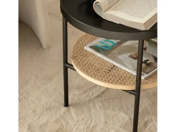 Mesa auxiliar de Metal Natural-Negro 46 x 45- Niko