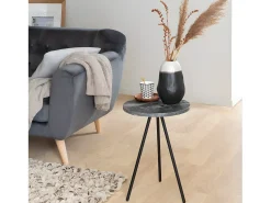 Mesa auxiliar de mármol gris Eva - Patas atornilladas - 50x35x35cm