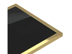 Mesa auxiliar de ordenador vidrio transparente negro 50x35x65cm
