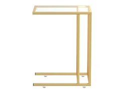 Mesa auxiliar de ordenador vidrio transparente 50x35x65 cm