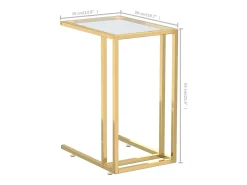 Mesa auxiliar de ordenador vidrio transparente 50x35x65 cm