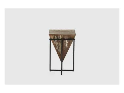 Mesa auxiliar de rincón modelo Avila-56 en madera acabado natural, 56cm(alto) 36cm(ancho)