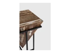 Mesa auxiliar de rincón modelo Avila-56 en madera acabado natural, 56cm(alto) 36cm(ancho)