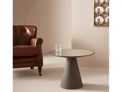 Mesa auxiliar de roble y vidrio L60 cm - MAFRA