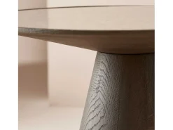 Mesa auxiliar de roble y vidrio L60 cm - MAFRA