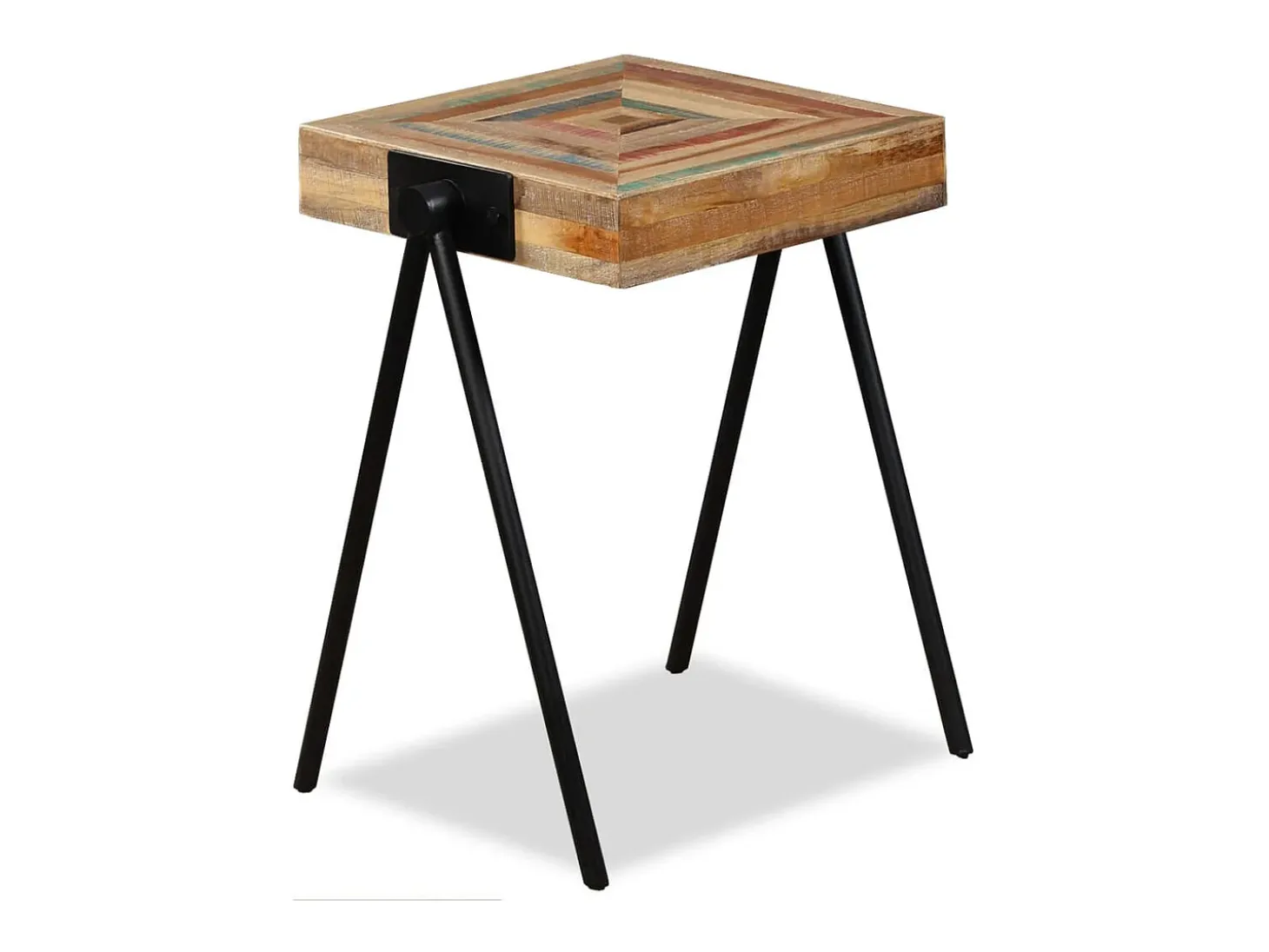 Mesa auxiliar de teca maciza reciclada
