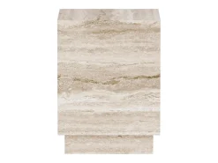 Mesa auxiliar de travertino – beige – Heron Low