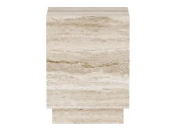 Mesa auxiliar de travertino – beige – Heron Low