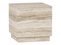 Mesa auxiliar de travertino – beige – Heron