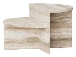 Mesa auxiliar de travertino – beige – Swan Low