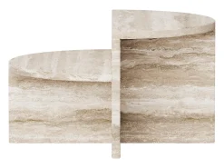 Mesa auxiliar de travertino – beige – Swan Low