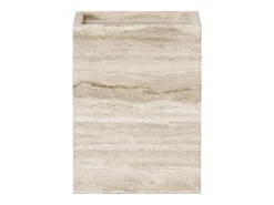 Mesa auxiliar de travertino – beige – Crow Low