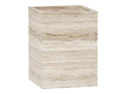 Mesa auxiliar de travertino – beige – Crow Low