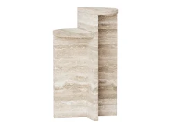 Mesa auxiliar de travertino – beige – Swan Tall