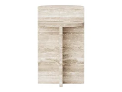 Mesa auxiliar de travertino – beige – Swan Tall
