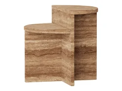 Mesa auxiliar de travertino – nogal – Swan