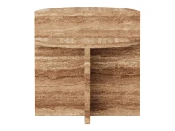 Mesa auxiliar de travertino – nogal – Swan