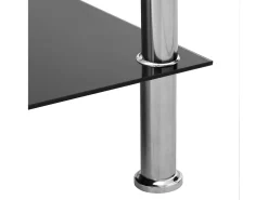 Mesa auxiliar de vidrio templado transparente 45x50x45 cm