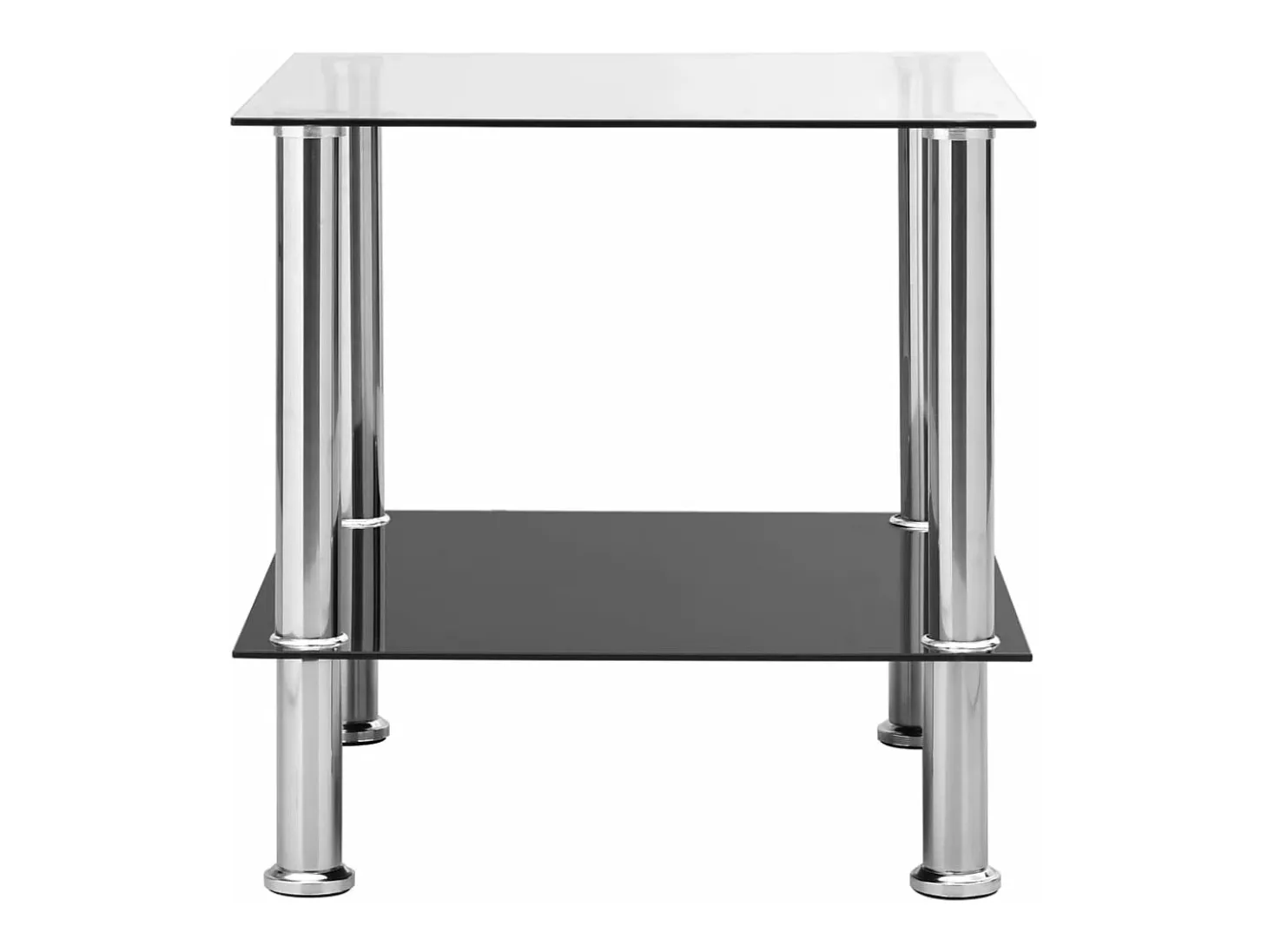 Mesa auxiliar de vidrio templado transparente 45x50x45 cm